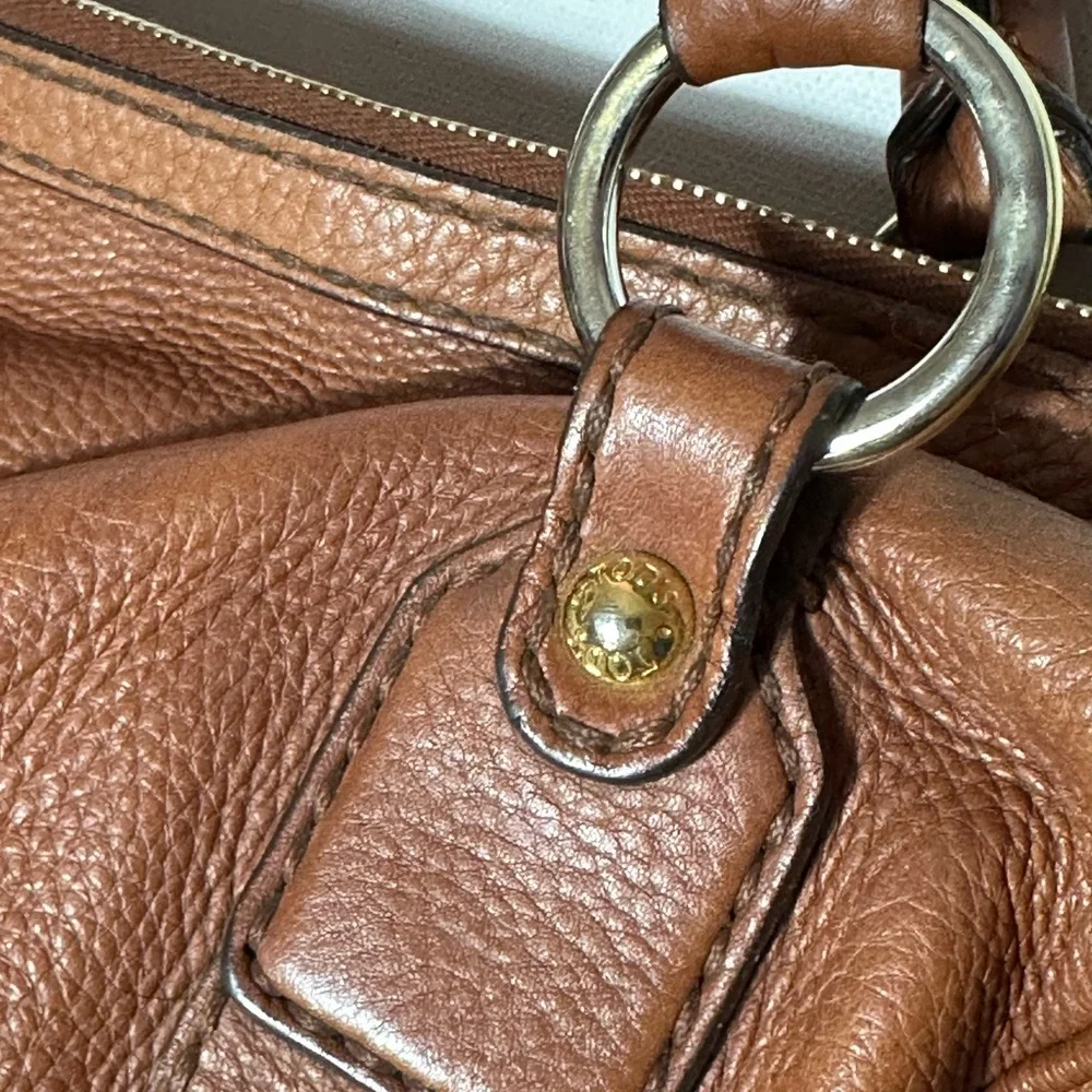 Vintage 90s Y2K Tod's Brown Leather Shoulder Bag with Timeless Design City Bag - Picture 5 of 7